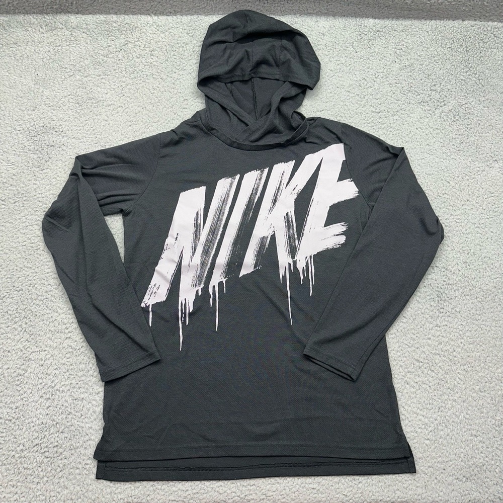 Nike CN5984-010 Youth XL Dri-Fit Breathe Kids' Hoodie L/S Graphic Pullover Shirt